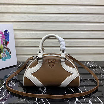 Prada Brown Bowling Bag - 27×17×8cm