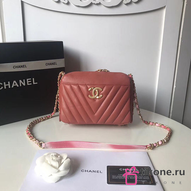 Chanel Pink  Leather Handbag 20cm - 1