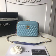 Chanel Blue Leather Bag 20cm - 1