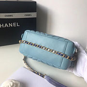 Chanel Blue Leather Bag 20cm - 4