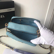 Chanel Blue Leather Bag 20cm - 3