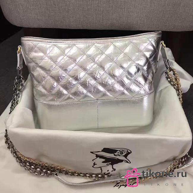 Chanel Gabrielle Silver Handbag - 28×21×9cm - 1