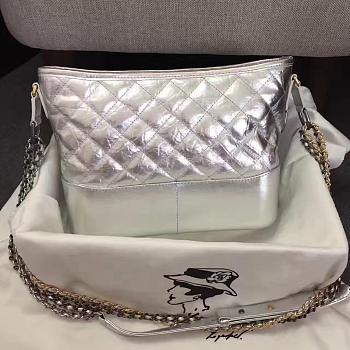 Chanel Gabrielle Silver Handbag - 28×21×9cm