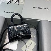 Balenciaga Mini Hourglass Crocodile Black With Black Buckle – 11.5x14x4.5 cm - 1