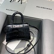 Balenciaga Mini Hourglass Crocodile Black With Black Buckle – 11.5x14x4.5 cm - 4