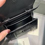 Balenciaga Mini Hourglass Crocodile Black With Black Buckle – 11.5x14x4.5 cm - 3