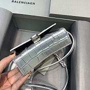 Balenciaga Mini Hourglass Crocodile Silver With Black Buckle – 11.5x14x4.5 cm - 6