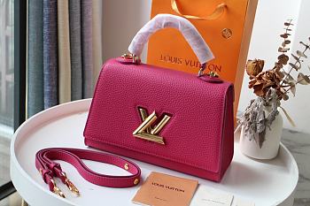 Louis Vuitton Twist One Handle Taurillon Leather Handbag Deep Pink - M57093  –  17x25x11cm