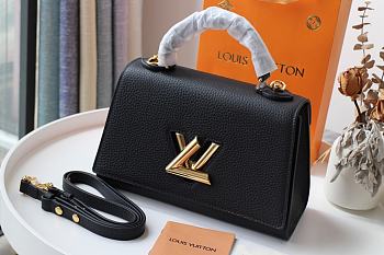 Louis Vuitton Twist One Handle Taurillon Leather Handbag Black - M57093  –  17x25x11cm