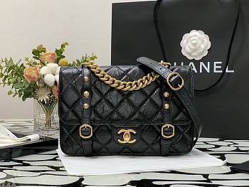 Chanel Flap Bag Cowhide Gold Hardware Black – 28700 – 17x25x8 cm