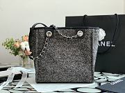 Chanel Shopping Canvas Bag Black –28 cm - 4