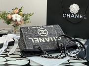 Chanel Shopping Canvas Bag Black –28 cm - 5