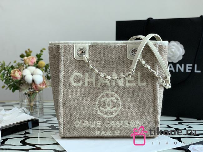 Chanel Shopping Canvas Bag Beige – 28 cm - 1