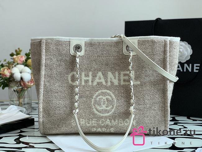 Chanel Shopping Canvas Bag Beige – 34 cm - 1