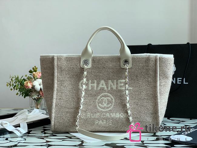 Chanel Shopping Canvas Bag Beige – 38 cm - 1