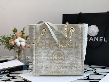 Chanel Shopping Canvas Bag White – 28 cm