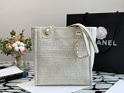 Chanel Shopping Canvas Bag White – 28 cm - 4