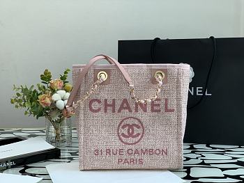 Chanel Shopping Canvas Bag Pink – 28 cm