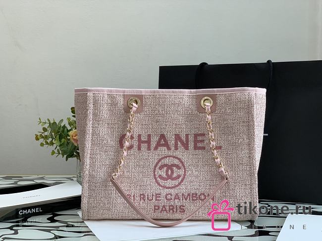 Chanel Shopping Canvas Bag Pink – 34 cm - 1