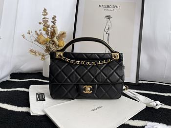 Chanel Craft Workshop Cowhide Black Handbag  – 22 cm