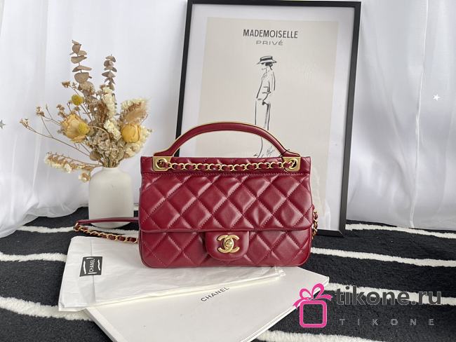 Chanel Craft Workshop Cowhide Burgundy Handbag  – 22 cm - 1