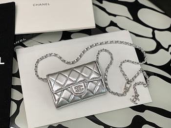 Chanel Waist Bag Lambskin With Silver Hardware – 11x2x7.5cm