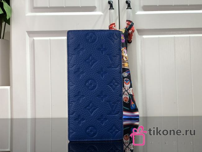 Louis Vuitton Brazza Wallet Blue Embossed Monogram - M80592 – 10 x 19 x 2 cm - 1