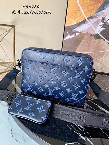Louis Vuitton Monogram Shadow Leather Blue Bag M45730 – 26x18.5x5cm