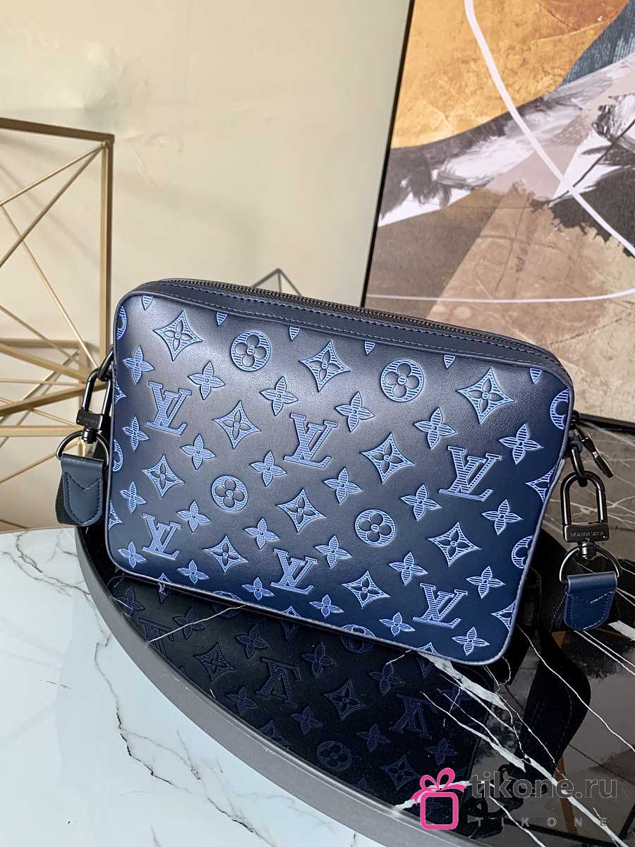 Louis Vuitton Shadow Leather Duo Messenger Bag Blue - Luxury In Reach