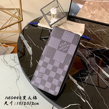 Louis Vuitton Zippy Wallet Damier Infini 3D Smooth Cowhide Black - N60442 – 10 x 20 x 2 cm 