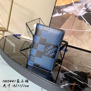 Louis Vuitton Bigge Men's Card Case Damier Infinite 3D leather Blue - N60441 – 8 x 11 x 1 cm 