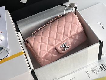 Chanel Quilted Patent Leather Classic New Mini Flap Bag Light Pink With Silver Hardware – 1116 – 20 cm