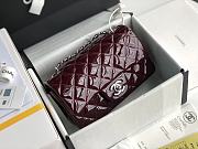 Chanel Quilted Patent Leather Classic New Mini Flap Bag Light Burgundy With Silver Hardware – 1116 – 20 cm - 1