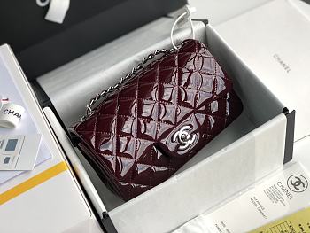 Chanel Quilted Patent Leather Classic New Mini Flap Bag Light Burgundy With Silver Hardware – 1116 – 20 cm