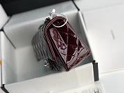 Chanel Quilted Patent Leather Classic New Mini Flap Bag Light Burgundy With Silver Hardware – 1116 – 20 cm - 6