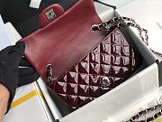 Chanel Quilted Patent Leather Classic New Mini Flap Bag Light Burgundy With Silver Hardware – 1116 – 20 cm - 3