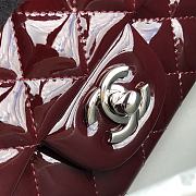 Chanel Quilted Patent Leather Classic New Mini Flap Bag Light Burgundy With Silver Hardware – 1116 – 20 cm - 2