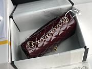 Chanel Quilted Patent Leather Classic New Mini Flap Bag Light Burgundy With Gold Hardware – 1116 – 20 cm - 4