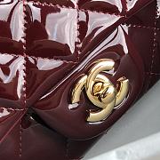 Chanel Quilted Patent Leather Classic New Mini Flap Bag Light Burgundy With Gold Hardware – 1116 – 20 cm - 2