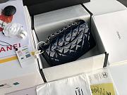 Chanel Quilted Patent Leather Classic New Mini Flap Bag Light Navy Blue With Silver Hardware – 1116 – 20 cm - 6