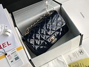 Chanel Quilted Patent Leather Classic New Mini Flap Bag Light Navy Blue With Gold Hardware – 1116 – 20 cm - 1