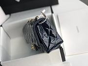 Chanel Quilted Patent Leather Classic New Mini Flap Bag Light Navy Blue With Gold Hardware – 1116 – 20 cm - 2