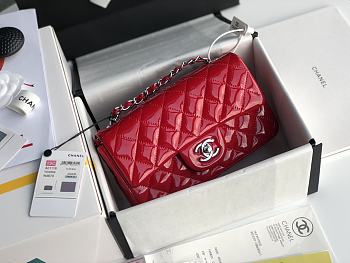 Chanel Quilted Patent Leather Classic New Mini Flap Bag Light Red With Silver Hardware – 1116 – 20 cm