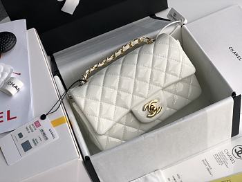 Chanel Quilted Patent Leather Classic New Mini Flap Bag White With Gold Hardware – 1116 – 20 cm