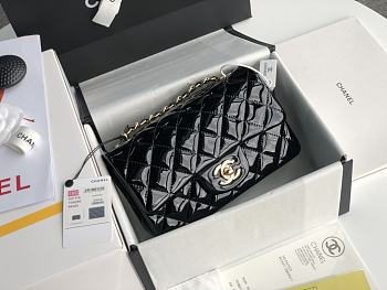 Chanel Quilted Patent Leather Classic New Mini Flap Bag Black With Gold Hardware – 1116 – 20 cm