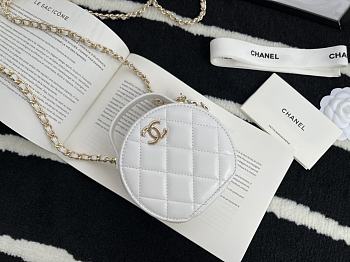 Chanel Round Classic Chain Clutch White – 12 cm