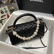 Chanel Coco Black Handle Pearl Chain Caviar Gold Hardware Large - 92991 – 28 cm - 5