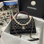 Chanel Coco Red Handle Pearl Chain Caviar Gold Hardware Large - 92991 – 28 cm - 1