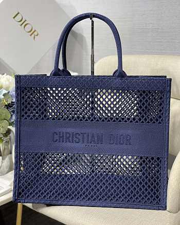 Christian Dior Mesh Book Tote Blue – 41.5 cm x 35 cm x 18 cm