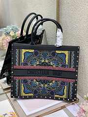 Christian Dior Full Leather Embroidery Nailed Large Book Tote Shopping Bag – 41x32 cm - 1